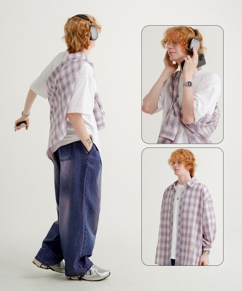 NO NEED（ノーニード）の「【WV PROJECT】seer prime check SH / JJLS7729（シャツ/ブラウス・メンズ・ピンク系・M/L/LL）」の5枚目の写真