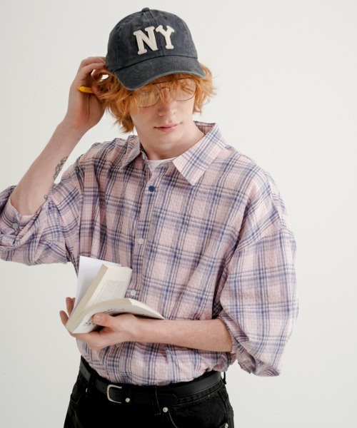 NO NEED（ノーニード）の「【WV PROJECT】seer prime check SH / JJLS7729（シャツ/ブラウス・メンズ・ピンク系・M/L/LL）」の7枚目の写真