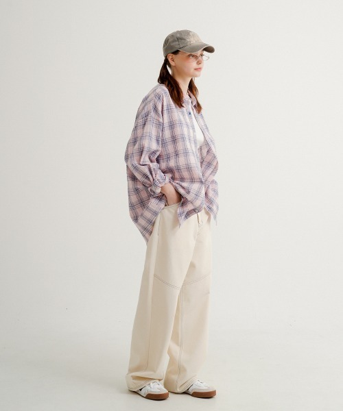 NO NEED（ノーニード）の「【WV PROJECT】seer prime check SH / JJLS7729（シャツ/ブラウス・メンズ・ピンク系・M/L/LL）」の9枚目の写真