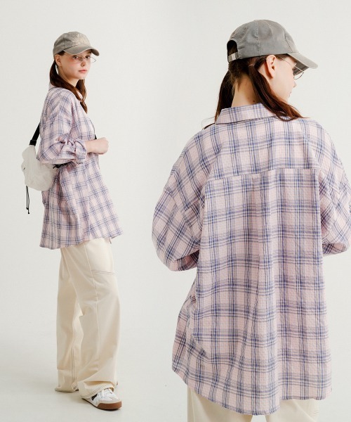 NO NEED（ノーニード）の「【WV PROJECT】seer prime check SH / JJLS7729（シャツ/ブラウス・メンズ・ピンク系・M/L/LL）」の10枚目の写真