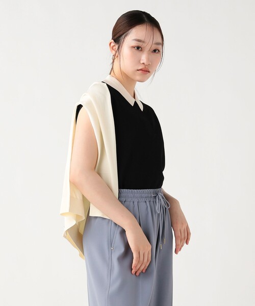 BEAMS HEART(ビームスハート)の「ニットソー ポロ(ポロシャツ・レディース・ブラウン系その他4/ブラック/ネイビー/オフホワイト/ベージュ・FREE)」の13枚目の写真