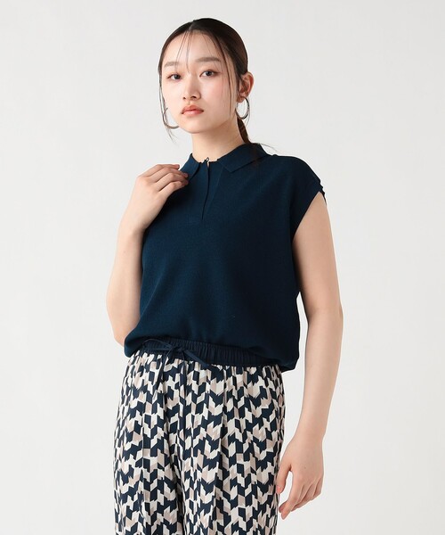 BEAMS HEART(ビームスハート)の「ニットソー ポロ(ポロシャツ・レディース・ブラウン系その他4/ブラック/ネイビー/オフホワイト/ベージュ・FREE)」の16枚目の写真