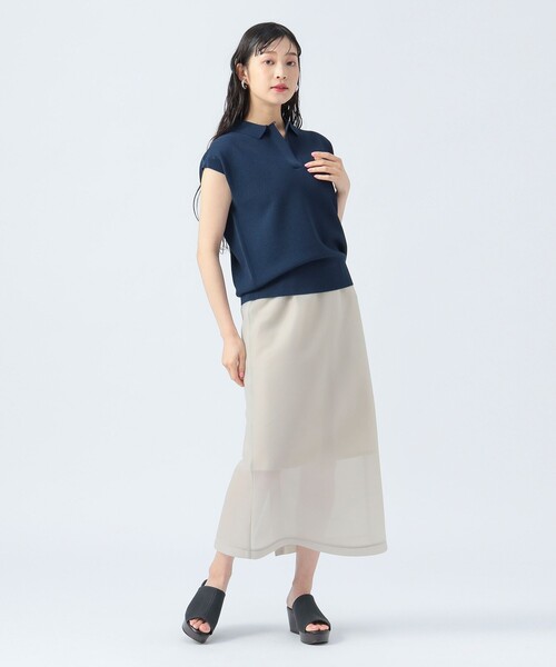 BEAMS HEART(ビームスハート)の「ニットソー ポロ(ポロシャツ・レディース・ブラウン系その他4/ブラック/ネイビー/オフホワイト/ベージュ・FREE)」の18枚目の写真
