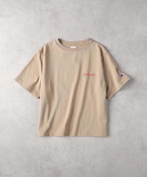 Champion(チャンピオン)の「Champion(チャンピオン)【レディース】ショート丈ロゴTシャツ(Tシャツ/カットソー・レディース・レッド/ホワイト/ベージュ・M/L/XL)」の13枚目の写真