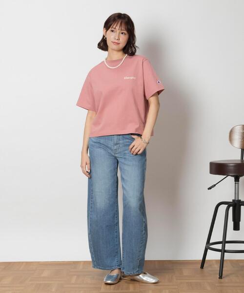 Champion(チャンピオン)の「Champion(チャンピオン)【レディース】ショート丈ロゴTシャツ(Tシャツ/カットソー・レディース・レッド/ホワイト/ベージュ・M/L/XL)」の17枚目の写真