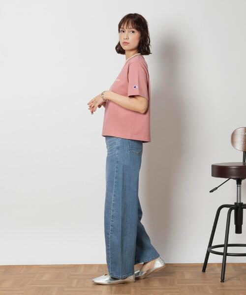 Champion(チャンピオン)の「Champion(チャンピオン)【レディース】ショート丈ロゴTシャツ(Tシャツ/カットソー・レディース・レッド/ホワイト/ベージュ・M/L/XL)」の18枚目の写真