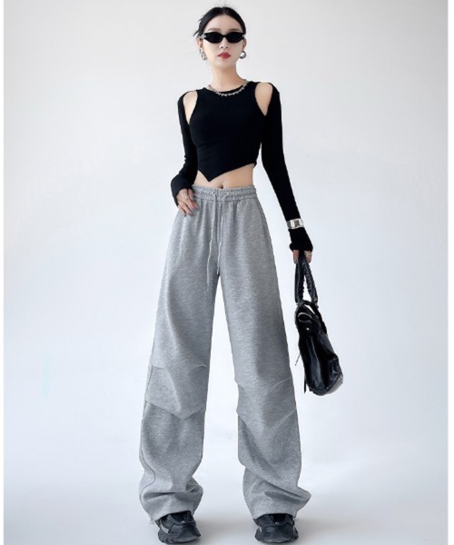 Mela（メラ）の「PARACHUTE SWEAT PT（スウェットパンツ・レディース・ライトグレー/ダークグレー/ブラック/グレー・S/M/L/XL）」の10枚目の写真