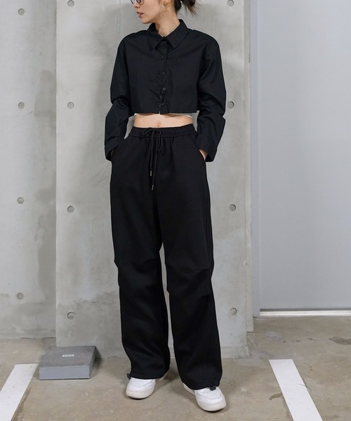 Mela（メラ）の「PARACHUTE SWEAT PT（スウェットパンツ・レディース・ライトグレー/ダークグレー/ブラック/グレー・S/M/L/XL）」の16枚目の写真
