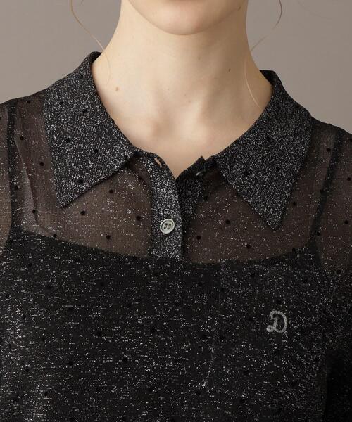 DRESSTERIOR（ドレステリア）の「ドットシアーポロニット（ポロシャツ・レディース・ベージュ系/ブラック系/ブルー系・34/36/38）」の9枚目の写真