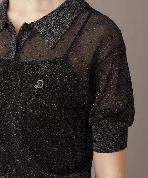 DRESSTERIOR（ドレステリア）の「ドットシアーポロニット（ポロシャツ・レディース・ベージュ系/ブラック系/ブルー系・34/36/38）」の10枚目の写真