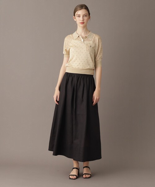 DRESSTERIOR / ドレステリア 【大人百花春号掲載 モデル美香さん着用】ドットシアーポロニット セール】【大人百花春号掲載 モデル美香さん着用】ドットシアー