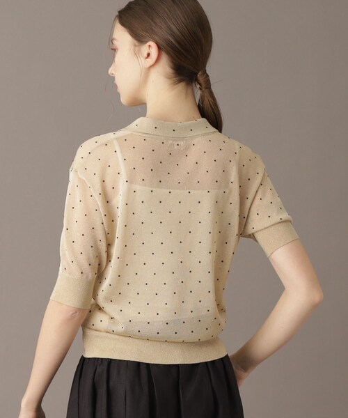 DRESSTERIOR（ドレステリア）の「ドットシアーポロニット（ポロシャツ・レディース・ベージュ系/ブラック系/ブルー系・34/36/38）」の16枚目の写真