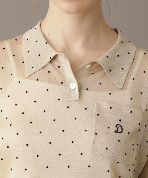DRESSTERIOR（ドレステリア）の「ドットシアーポロニット（ポロシャツ・レディース・ベージュ系/ブラック系/ブルー系・34/36/38）」の17枚目の写真
