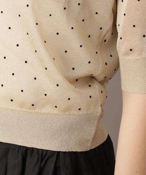 DRESSTERIOR（ドレステリア）の「ドットシアーポロニット（ポロシャツ・レディース・ベージュ系/ブラック系/ブルー系・34/36/38）」の19枚目の写真