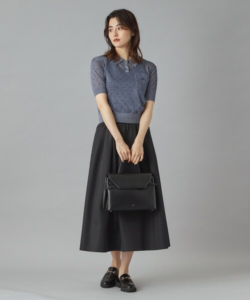 DRESSTERIOR（ドレステリア）の「ドットシアーポロニット（ポロシャツ・レディース・ベージュ系/ブラック系/ブルー系・34/36/38）」の22枚目の写真