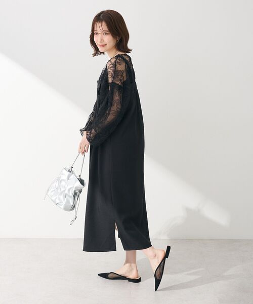 Green Parks(グリーンパークス)の「ベアトップジャンスカ(ジャンパースカート・レディース・ブラック/ベージュ・FREE)」の5枚目の写真