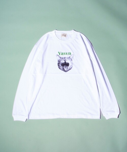 GLOSTER（グロスター）の「【新柄追加】【GLOSTER/グロスター】DOG&CAT 犬猫プリント クルーネックロンT（Tシャツ/カットソー・メンズ・オフホワイト/アイボリー/ホワイト系その他/キナリ/ホワイト系その他2/ホワイト系その他3・S/M/L）」の7枚目の写真