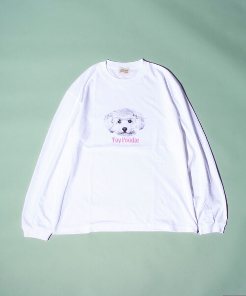 GLOSTER（グロスター）の「【新柄追加】【GLOSTER/グロスター】DOG&CAT 犬猫プリント クルーネックロンT（Tシャツ/カットソー・メンズ・オフホワイト/アイボリー/ホワイト系その他/キナリ/ホワイト系その他2/ホワイト系その他3・S/M/L）」の9枚目の写真