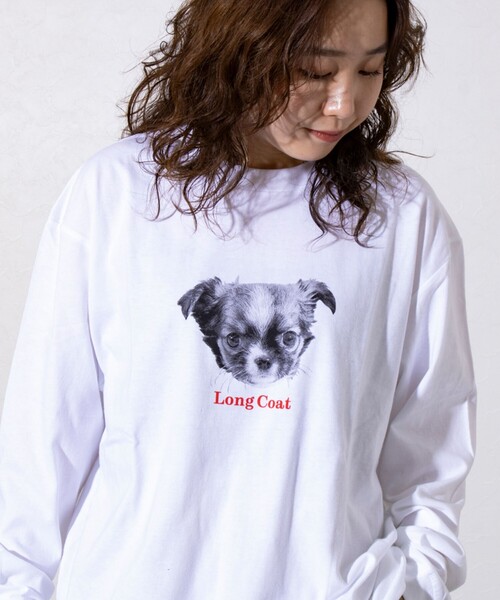 GLOSTER（グロスター）の「【新柄追加】【GLOSTER/グロスター】DOG&CAT 犬猫プリント クルーネックロンT（Tシャツ/カットソー・メンズ・オフホワイト/アイボリー/ホワイト系その他/キナリ/ホワイト系その他2/ホワイト系その他3・S/M/L）」の12枚目の写真