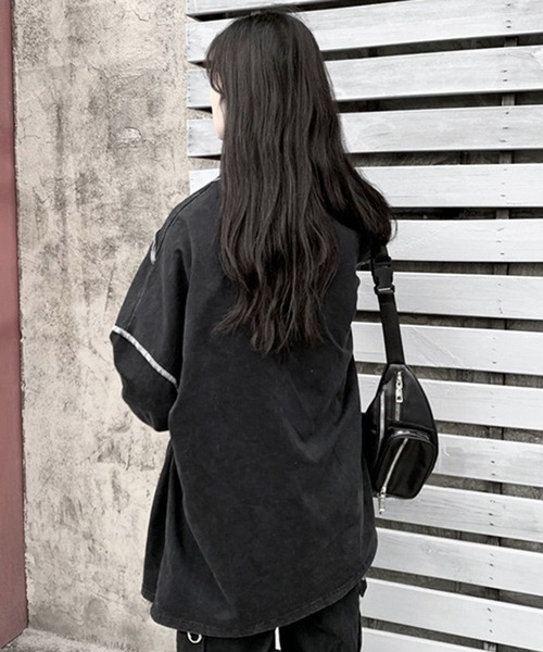 VIBGYOR(ヴィブジョー)の「【EIZZ/アイズ】切り替え ステッチ ビッグ ロンT(Tシャツ/カットソー・レディース・ホワイト/ブラック・FREE)」の9枚目の写真