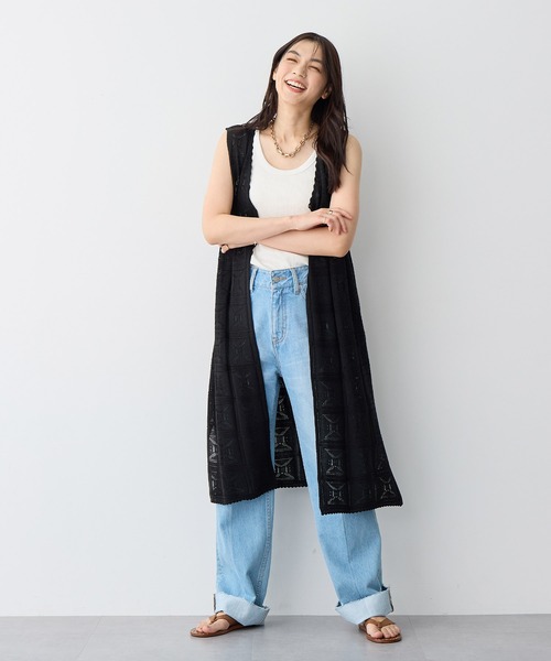 anyfee(エニフィー)の「【anyfee/プラスサイズ】2wayクロシェレース編みジレワンピース(ワンピース・レディース・ブラック/オフホワイト・LL/3L/4L/5L)」の18枚目の写真