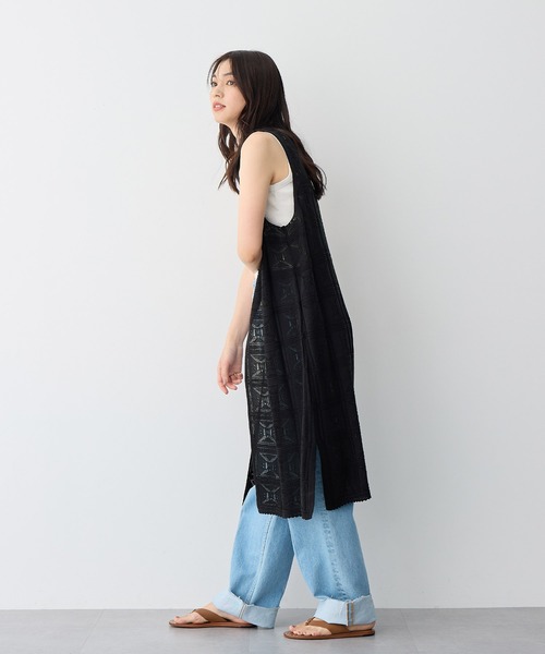 anyfee(エニフィー)の「【anyfee/プラスサイズ】2wayクロシェレース編みジレワンピース(ワンピース・レディース・ブラック/オフホワイト・LL/3L/4L/5L)」の21枚目の写真