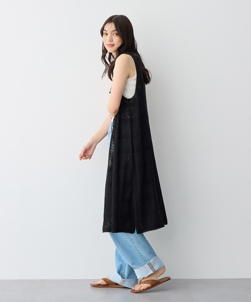 anyfee(エニフィー)の「【anyfee/プラスサイズ】2wayクロシェレース編みジレワンピース(ワンピース・レディース・ブラック/オフホワイト・LL/3L/4L/5L)」の22枚目の写真