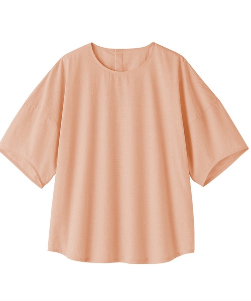 無印良品(ムジルシリョウヒン)の「婦人 涼感 半袖ブラウス(シャツ/ブラウス・レディース・ライトオレンジ系/サックスブルー系/ホワイト/ブラック・XL/L/M/S)」の5枚目の写真