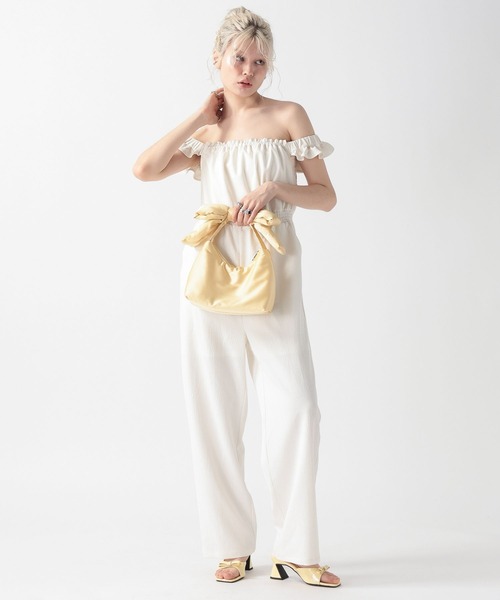 FOREVER 21（フォーエバー トゥエンティーワン）の「【2025SS】フリルオールインワン（つなぎ/オールインワン・レディース・ブラック/ナチュラル・MEDIUM/SMALL）」の5枚目の写真