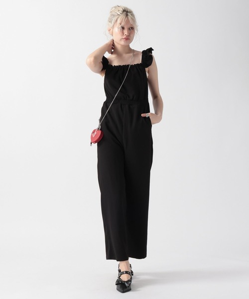 FOREVER 21（フォーエバー トゥエンティーワン）の「【2025SS】フリルオールインワン（つなぎ/オールインワン・レディース・ブラック/ナチュラル・MEDIUM/SMALL）」の7枚目の写真