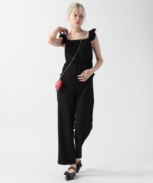 FOREVER 21（フォーエバー トゥエンティーワン）の「【2025SS】フリルオールインワン（つなぎ/オールインワン・レディース・ブラック/ナチュラル・MEDIUM/SMALL）」の8枚目の写真