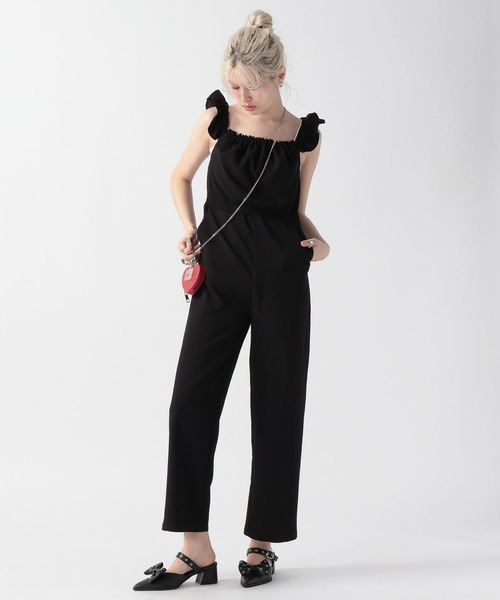 FOREVER 21（フォーエバー トゥエンティーワン）の「【2025SS】フリルオールインワン（つなぎ/オールインワン・レディース・ブラック/ナチュラル・MEDIUM/SMALL）」の9枚目の写真