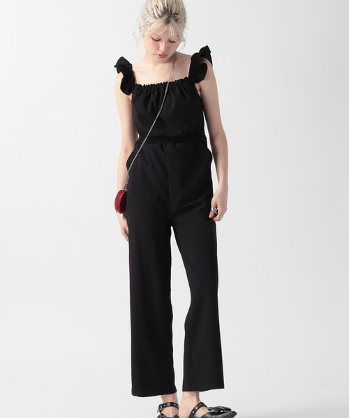 FOREVER 21（フォーエバー トゥエンティーワン）の「【2025SS】フリルオールインワン（つなぎ/オールインワン・レディース・ブラック/ナチュラル・MEDIUM/SMALL）」の10枚目の写真