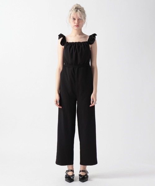 FOREVER 21（フォーエバー トゥエンティーワン）の「【2025SS】フリルオールインワン（つなぎ/オールインワン・レディース・ブラック/ナチュラル・MEDIUM/SMALL）」の11枚目の写真