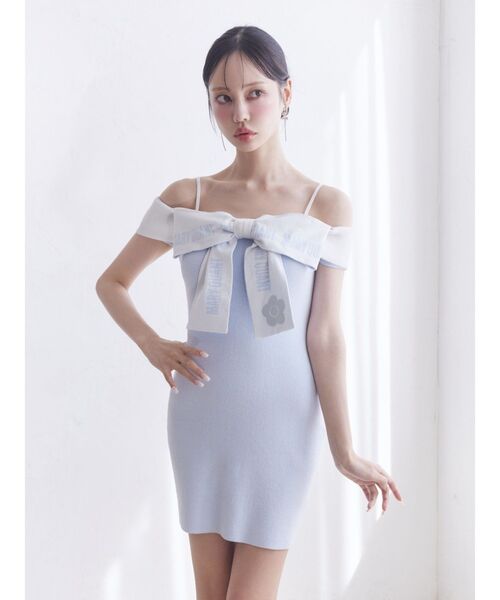 EATME MARY QUANT コラボ リボンデザインニットワンピース EATME 【EATME×MARY QUANT】リボンデザインニットワンピース