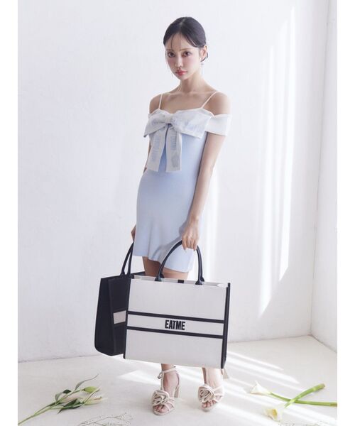 EATME MARY QUANT コラボ リボンデザインニットワンピース EATME×MARY QUANT】リボンデザインニットワンピース(ワンピース