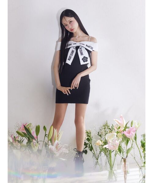 MARY QUANT　EATME　コラボ　ワンピース EATME×MARY QUANT】リボンデザインニットワンピース（ワンピース