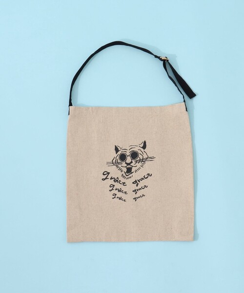 grace grace （グラスグラス）の「【grace grace/グラスグラス】グラスケリネンサブバッグ M（バックパック/リュック・レディース・ブラック系その他/ベージュ系その他・FREE）」の4枚目の写真