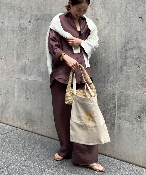 grace grace （グラスグラス）の「【grace grace/グラスグラス】グラスケリネンサブバッグ M（バックパック/リュック・レディース・ブラック系その他/ベージュ系その他・FREE）」の12枚目の写真