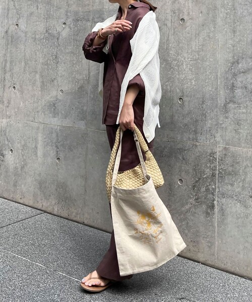 grace grace （グラスグラス）の「【grace grace/グラスグラス】グラスケリネンサブバッグ M（バックパック/リュック・レディース・ブラック系その他/ベージュ系その他・FREE）」の13枚目の写真