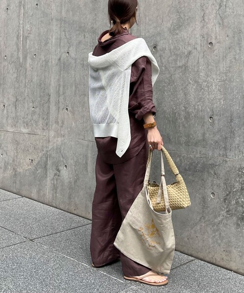 grace grace （グラスグラス）の「【grace grace/グラスグラス】グラスケリネンサブバッグ M（バックパック/リュック・レディース・ブラック系その他/ベージュ系その他・FREE）」の14枚目の写真