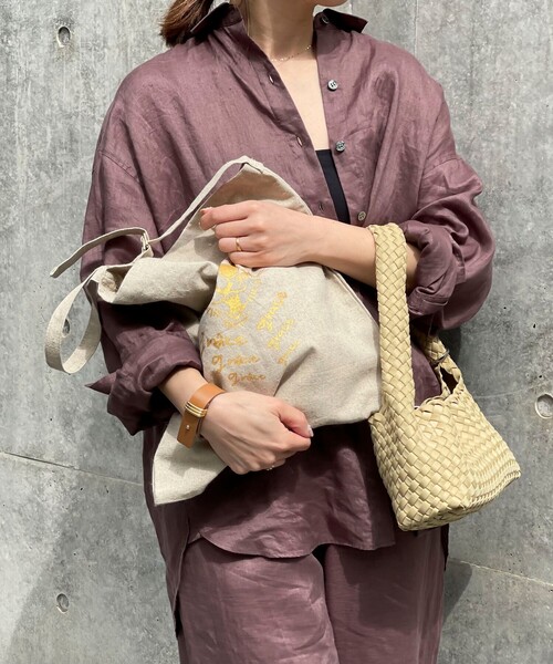 grace grace （グラスグラス）の「【grace grace/グラスグラス】グラスケリネンサブバッグ M（バックパック/リュック・レディース・ブラック系その他/ベージュ系その他・FREE）」の19枚目の写真