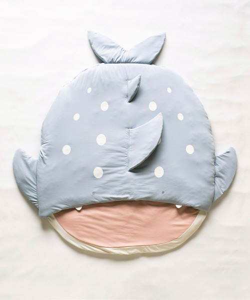 mocmof（モクモフ）の「ひやとろ 水族館 ねぶくろ（おくるみ・キッズ・ブルー/グレー・フリー）」の2枚目の写真