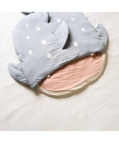 mocmof（モクモフ）の「ひやとろ 水族館 ねぶくろ（おくるみ・キッズ・ブルー/グレー・フリー）」の10枚目の写真