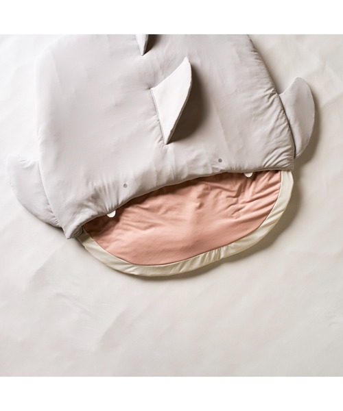 mocmof（モクモフ）の「ひやとろ 水族館 ねぶくろ（おくるみ・キッズ・ブルー/グレー・フリー）」の4枚目の写真