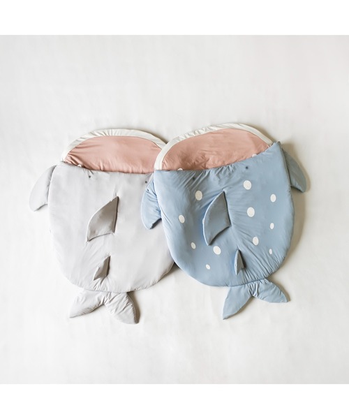 mocmof（モクモフ）の「ひやとろ 水族館 ねぶくろ（おくるみ・キッズ・ブルー/グレー・フリー）」の7枚目の写真