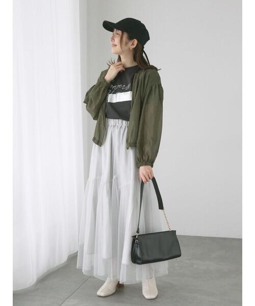 Te chichi TERRASSE（テチチテラス）の「ラメチュール切替スカート（スカート・レディース・ブルー/オフホワイト/ブラック・F）」の4枚目の写真