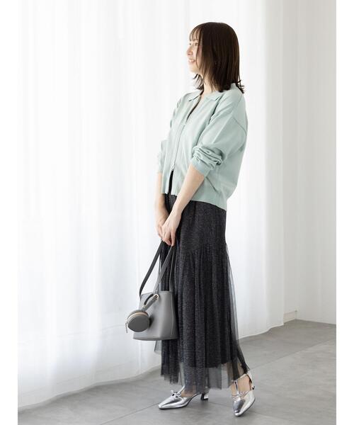 Te chichi TERRASSE（テチチテラス）の「ラメチュール切替スカート（スカート・レディース・ブルー/オフホワイト/ブラック・F）」の14枚目の写真