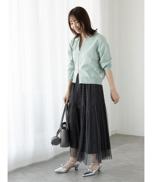 Te chichi TERRASSE（テチチテラス）の「ラメチュール切替スカート（スカート・レディース・ブルー/オフホワイト/ブラック・F）」の15枚目の写真