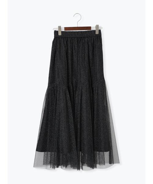 Te chichi TERRASSE（テチチテラス）の「ラメチュール切替スカート（スカート・レディース・ブルー/オフホワイト/ブラック・F）」の17枚目の写真